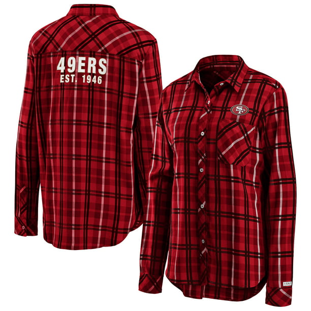 Mens Double Extra Large San Francisco 49ers Large Check Flannel Shirt 